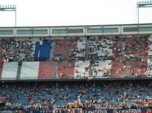 At. Madrid vs.Rayo Vallecano en el Calderón con presencia del Frente Madrileño